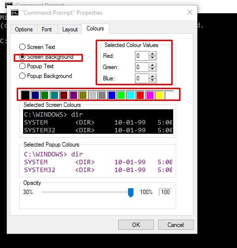 Cómo cambiar el color del indicador de comandos en Windows 10