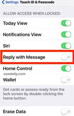 Cómo apagar el bloqueo de la pantalla de respuestas en el iPhone