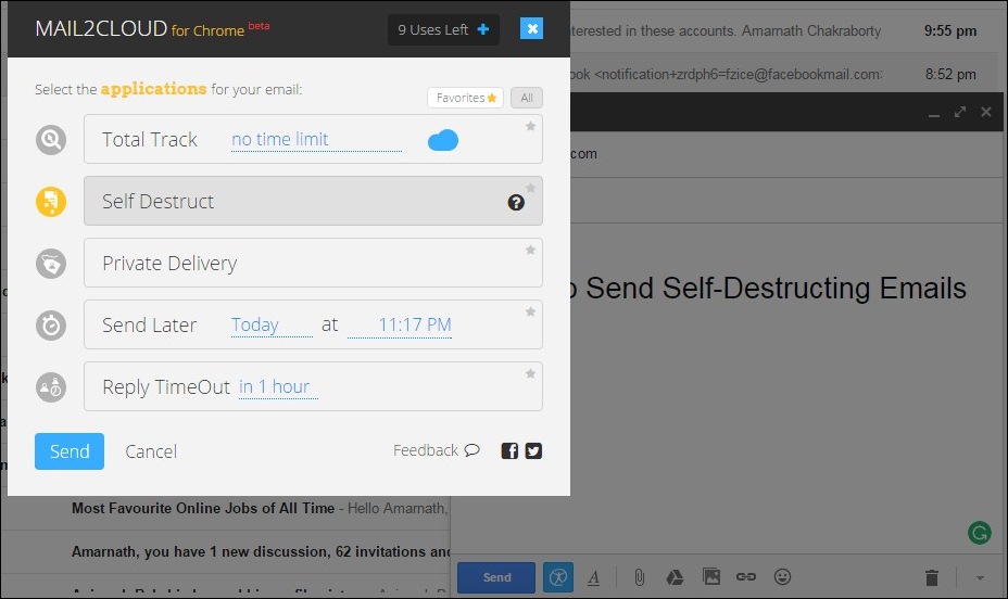 Cómo enviar correos electrónicos autodestructivos a tus amigos en Gmail