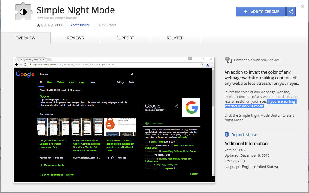Cómo utilizar la navegación en modo nocturno en Google Chrome