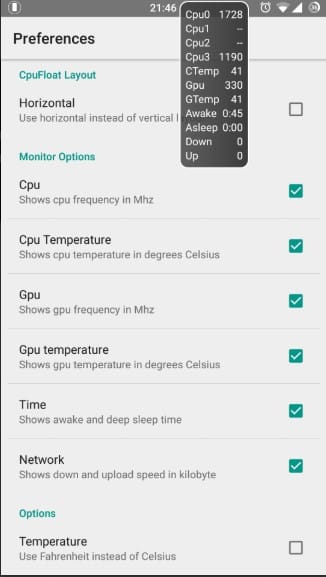 Cómo mostrar la frecuencia de la CPU en la barra de estado de Android