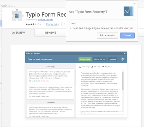 Cómo la recuperación de formularios de Typio puede ayudarle a recuperar los datos de formularios perdidos en Chrome