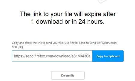 Cómo usar Firefox Enviar para enviar el archivo de autodestrucción