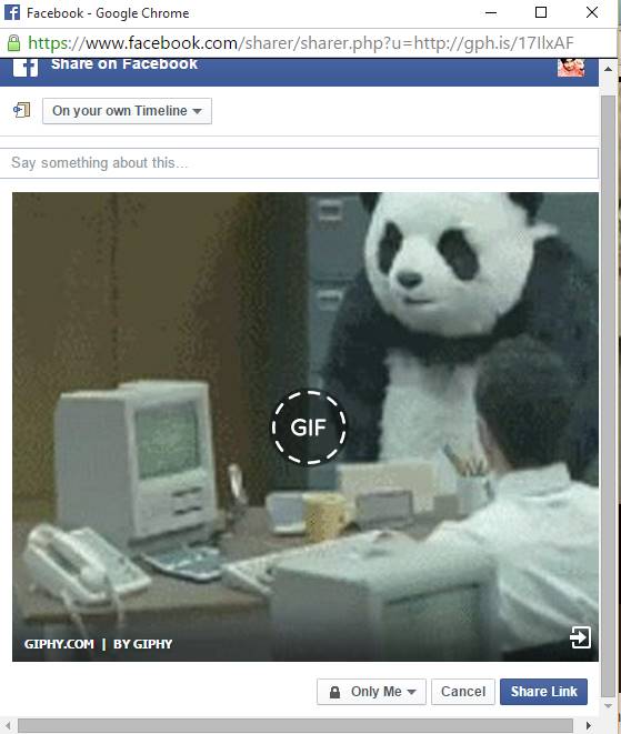 Cómo compartir imágenes animadas GIF en Facebook