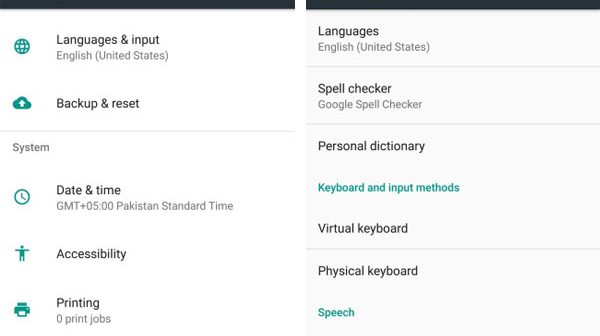 Cómo añadir nuevos idiomas de entrada en Android Nougat 7.0