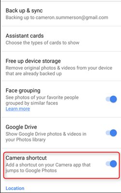Cómo añadir un acceso directo de Google Photos a tu aplicación de cámara de Android