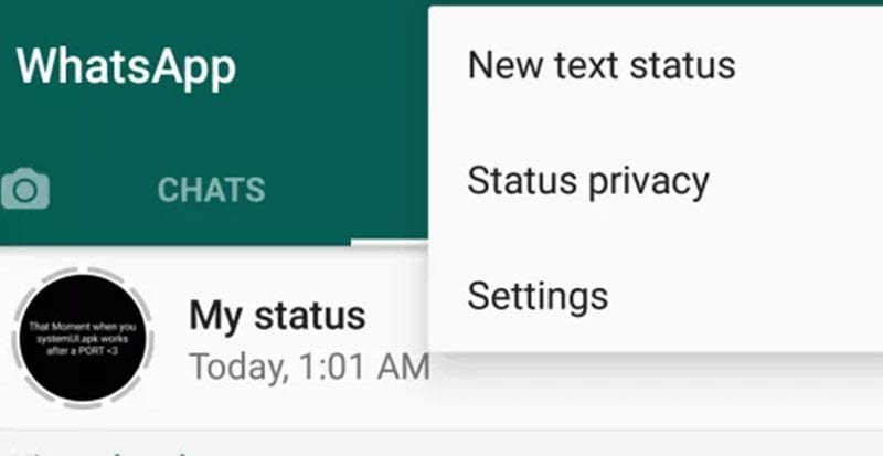 Cómo activar la función de estado de texto de WhatsApp en Android