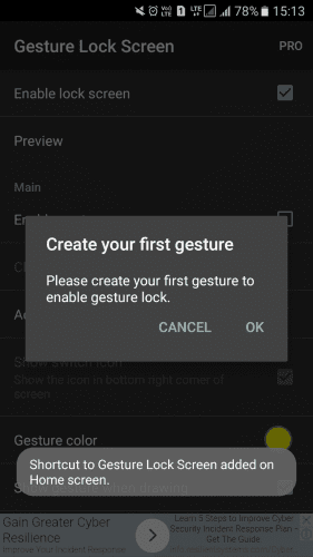 Cómo añadir la función de desbloqueo de gestos en Android