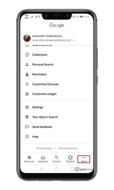 Cómo inhabilitar el navegador In-App en Google App y Gmail