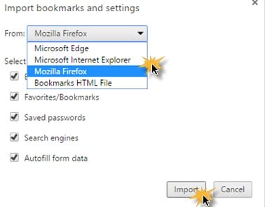 Cómo migrar todos los datos de Chrome a Firefox
