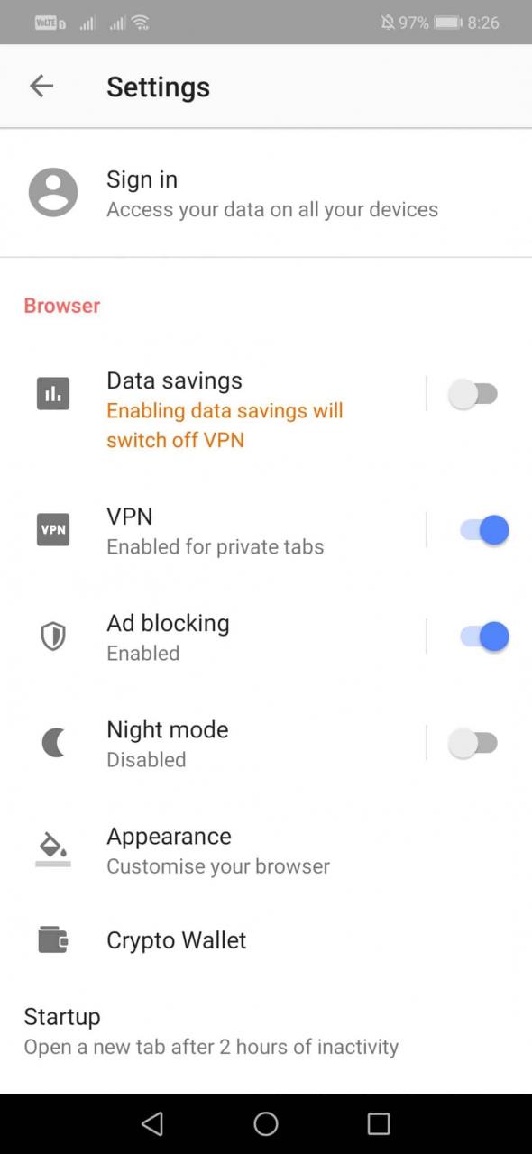 Cómo navegar con seguridad por la web con la VPN gratuita de Opera en Android