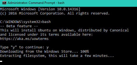 Cómo ejecutar Linux Bash en Windows 10