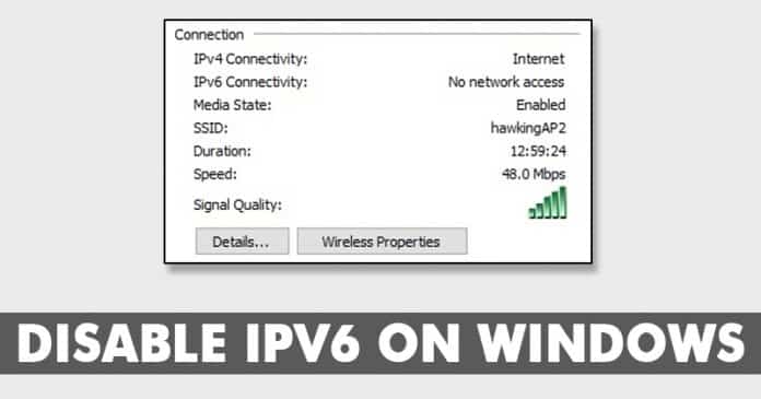 Cómo deshabilitar el IPv6 en Windows 10