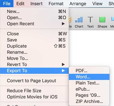 Cómo convertir los archivos de las páginas al formato de Microsoft Word
