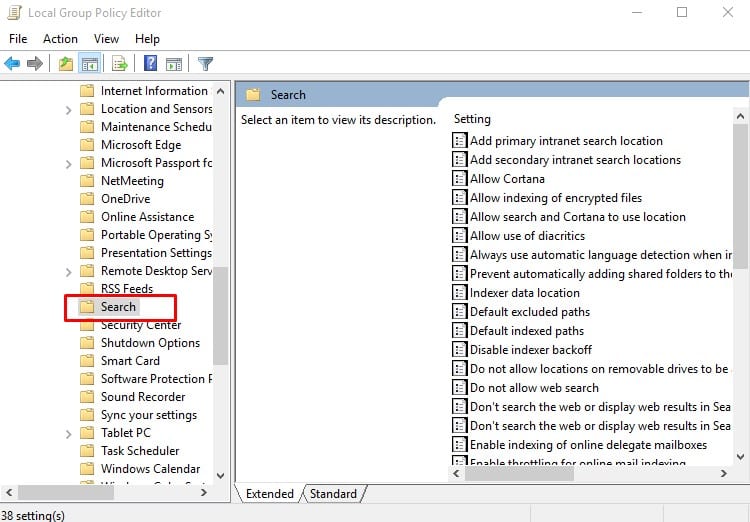 Cómo desactivar la indexación de archivos cifrados en Windows 10
