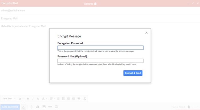 Cómo enviar mensajes de correo electrónico encriptados en Google Chrome