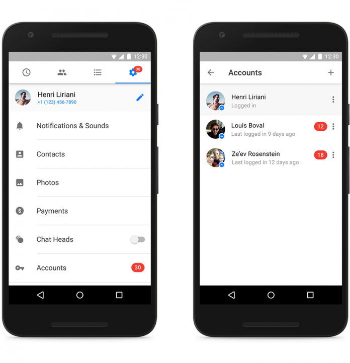 El Messenger de Facebook para Android ahora es compatible con diferentes cuentas