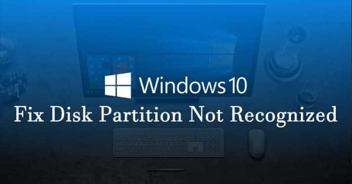 Cómo arreglar una partición de disco no reconocida en Windows 10