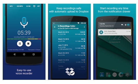 Las 10 mejores aplicaciones de grabación de voz libre para Android 2020